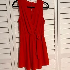 Rust orange Monteau Faux Wrap Dress, EUC - L